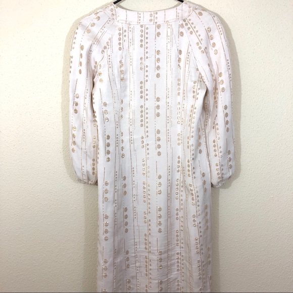 Tory Burch Metallic Print Split-Neck Tunic Dress - Picture 6 of 8